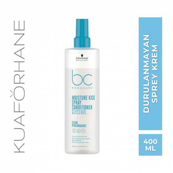 SCHWARZKOPF BC BONACURE MOISTURE KICK KURU SAÇLAR İÇİN NEM YÜKLEME DURULANMAYAN SPREY KREM 400 ML