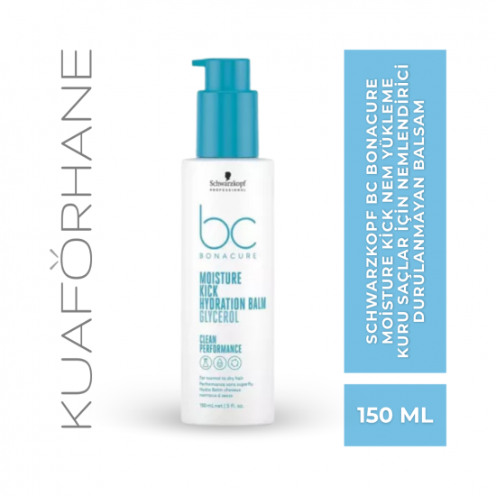 SCHWARZKOPF BC BONACURE MOISTURE KICK NEM YÜKLEME KURU SAÇLAR İÇİN NEMLENDİRİCİ DURULANMAYAN BALSAM 150 ML