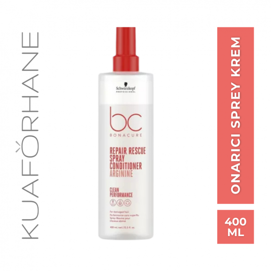 SCHWARZKOPF BC BONACURE REPAİR RESCUE ACİL KURTARMA YIPRANMIŞ SAÇLAR İÇİN DURULANMAYAN ONARICI SPREY KREM 400 ML